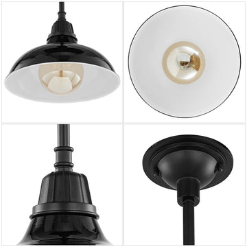 Jasper 12.25" Farmhouse Industrial Indoor/Outdoor Iron LED Pendant